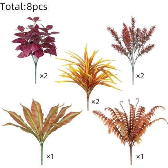 Artificial Fall Plant Large Bunches Greenery Plants Fake Plastic Leaves - Picture 5 of 7